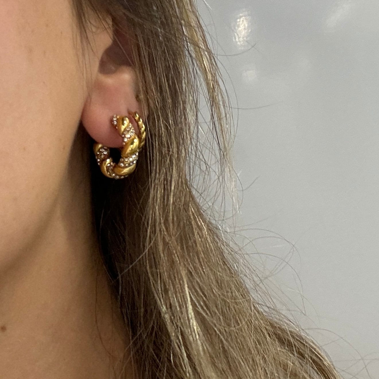 Gold twist hoops, gold stud earrings, gold earrings for women, gold hoops, gift for her, gold jewelry, hoop earrings, statement earrings