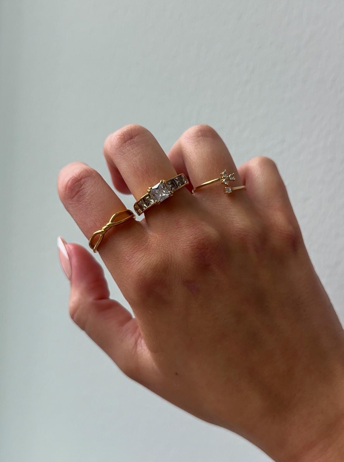 Gold Rings for women, vintage gold ring for mom, jewelry gift, gold filled statement ring, stackable minimalist ring, unique rings for women