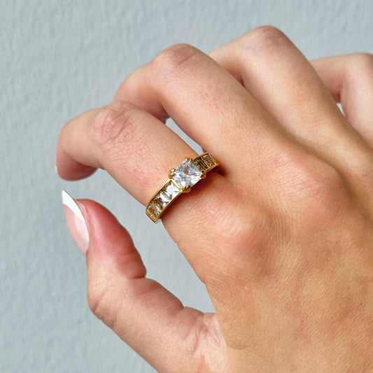 Gold Rings for women, vintage gold ring for mom, jewelry gift, gold filled statement ring, stackable minimalist ring, unique rings for women