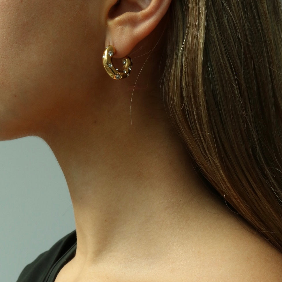 Lexie Gold Studded Hoops