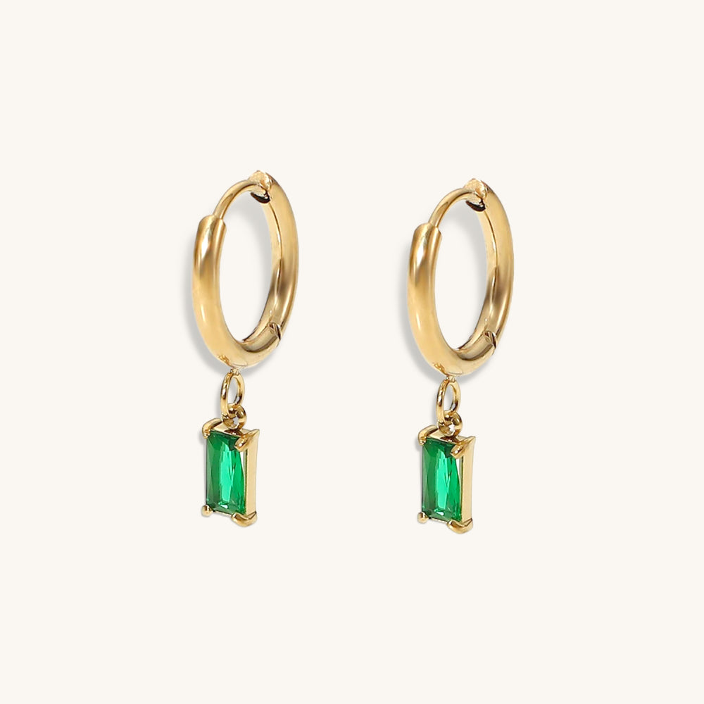 Finley Emerald Drop Hoops