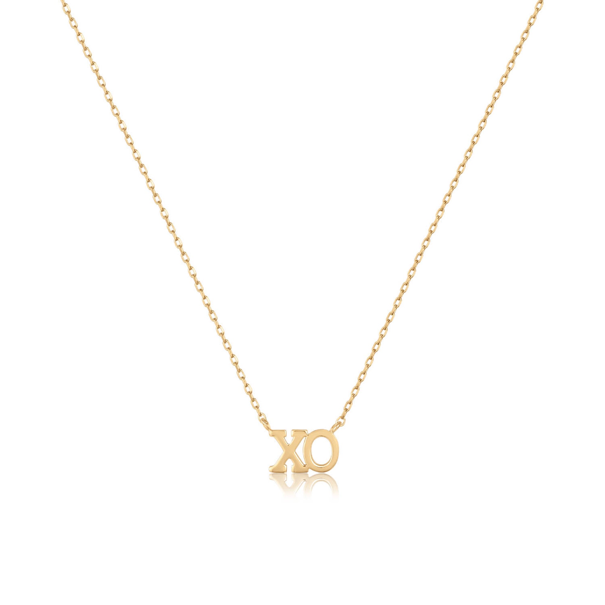XO necklace, hugs and kisses, gift for her, dainty gold necklace