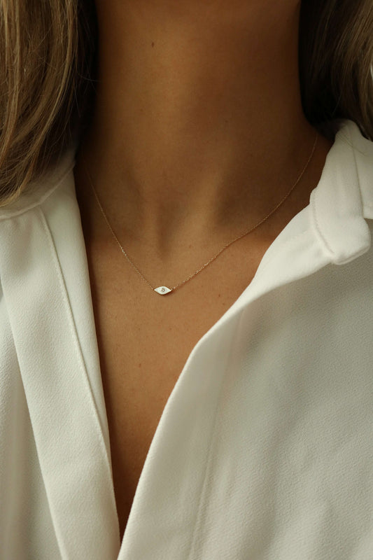 Enamel Evil Eye Necklace