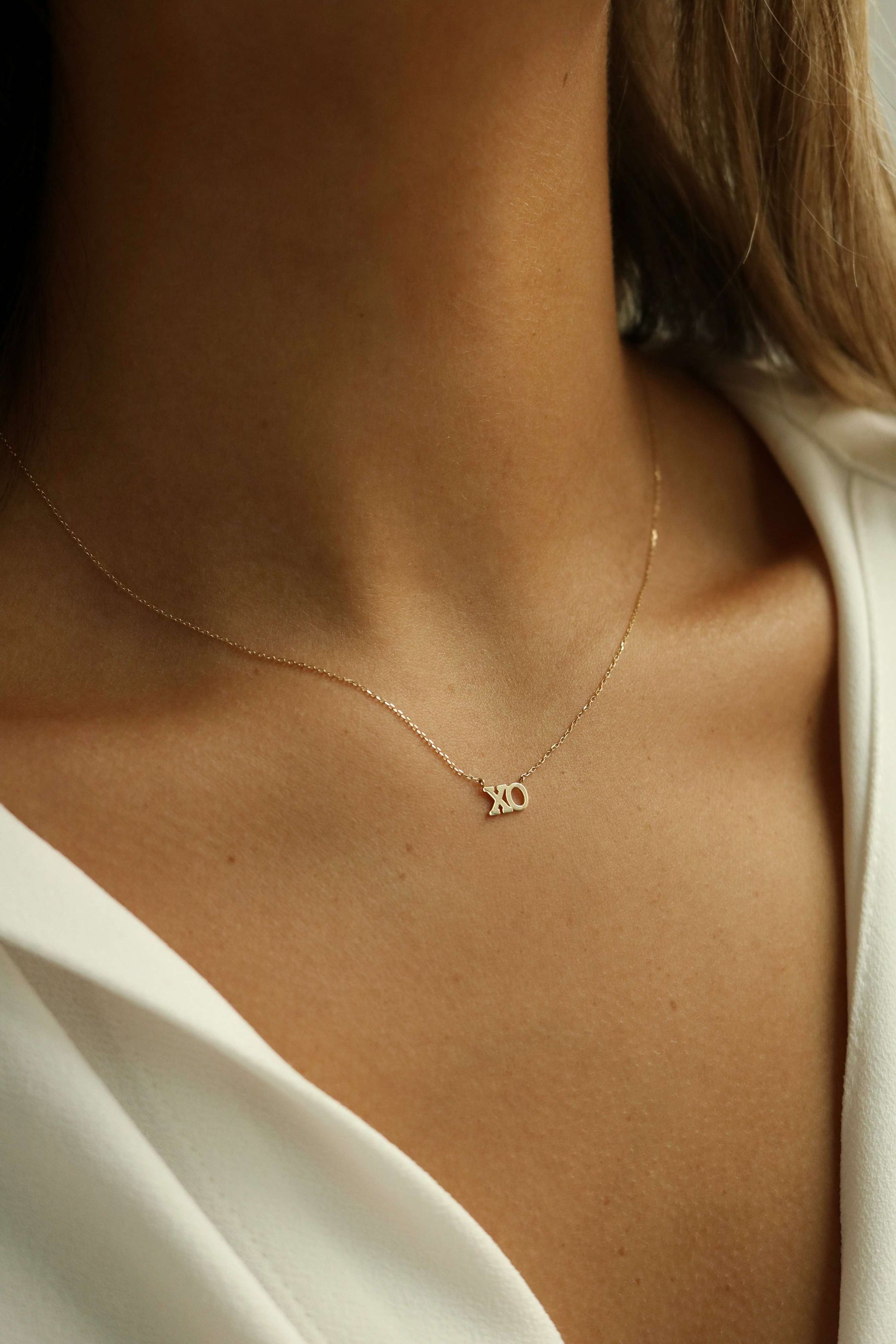XOXO necklace, I love you necklace, love jewelry, xoxo hugs and kisses