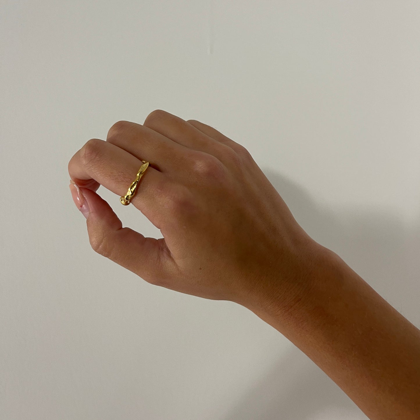 Hammered Gold Ring, irregular textured gold ring asymmetric unique rings, statement ring chunky vintage stack ring, waterproof, gold rings