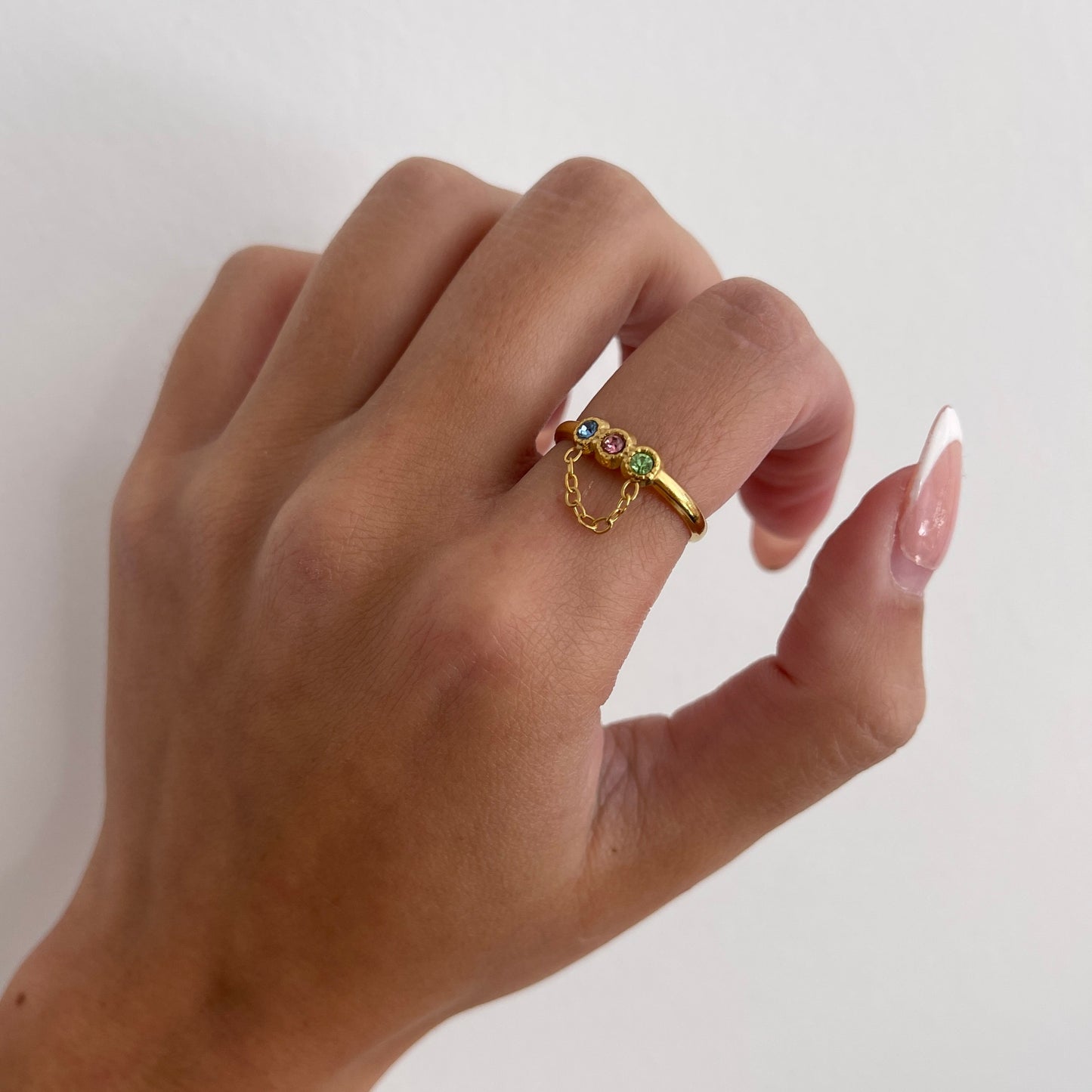 Body Jewelry, Festival Ring, colorful chain ring, adjustable ring, gold filled ring, unique ring, festival jewelry outfit, Coachella, dainty