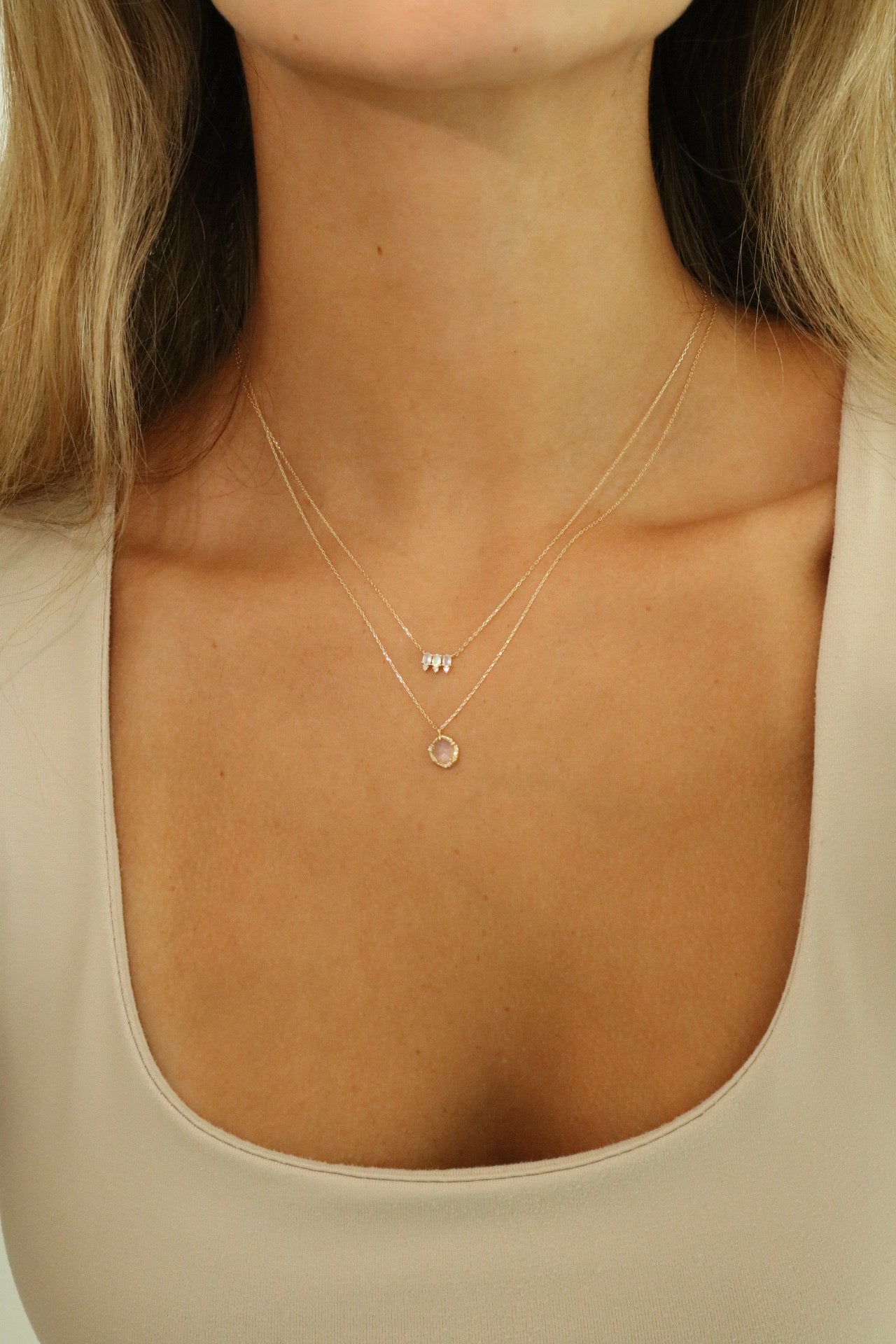 Angéle Diamond & Moonstone Necklace