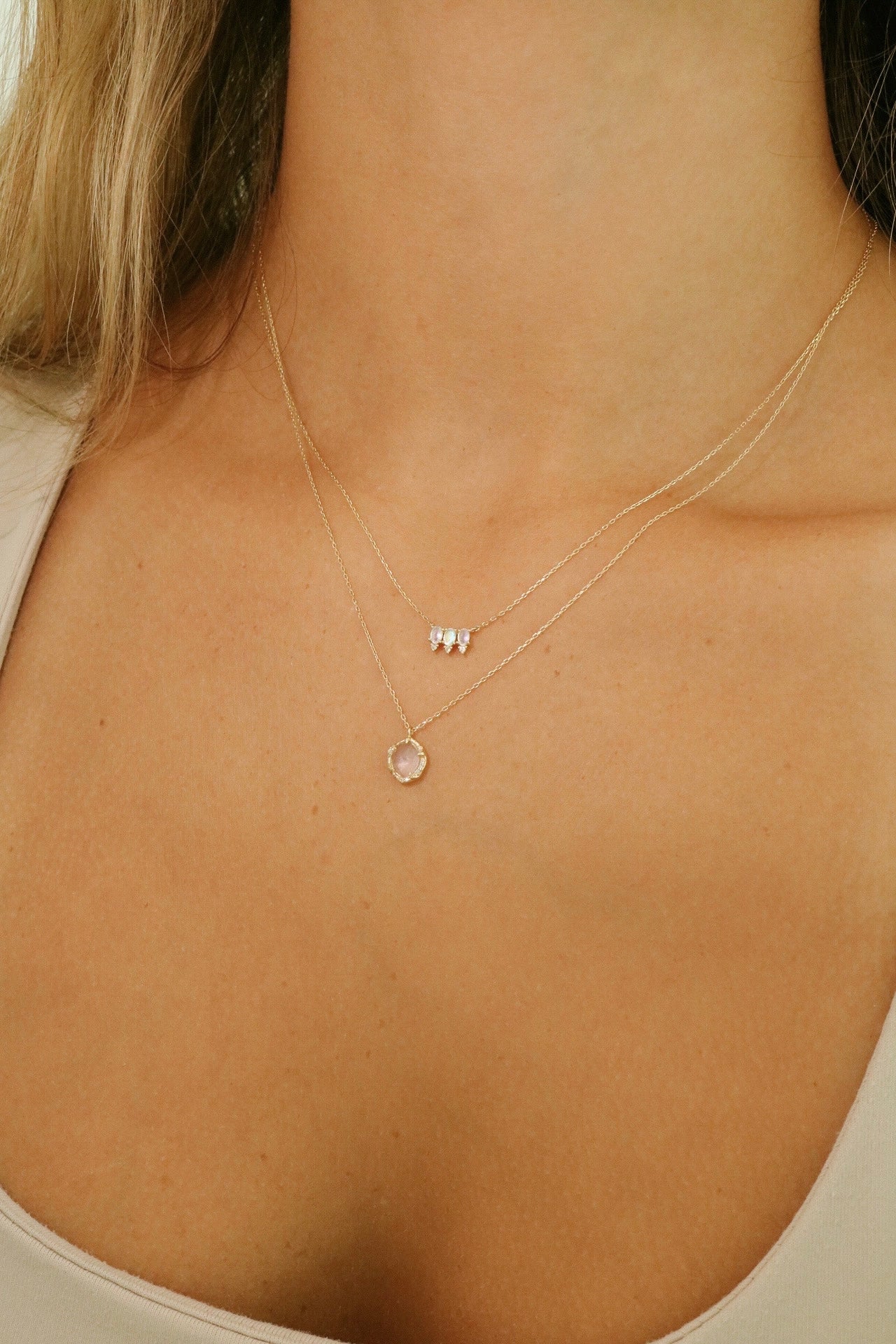 Angéle Diamond & Moonstone Necklace