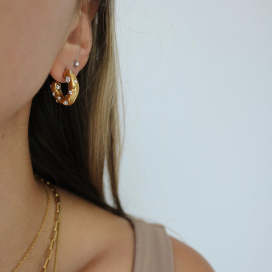 Lexie Gold Studded Hoops