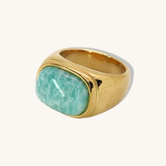 Mira Chunky Gold Agate Ring