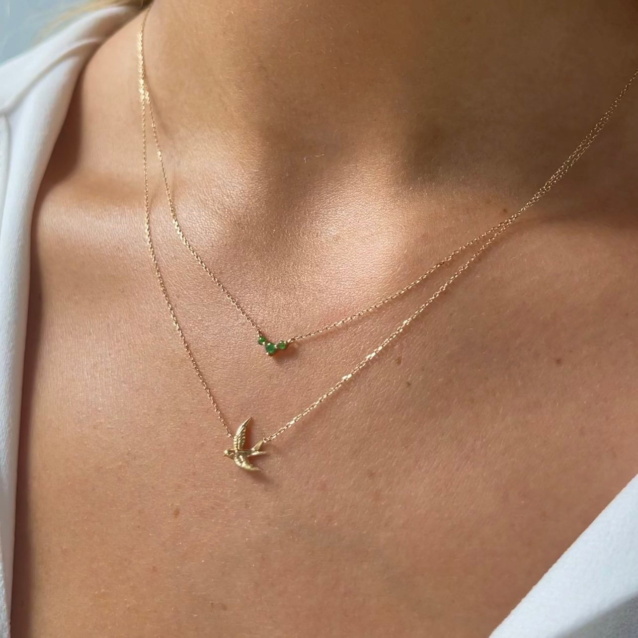 Crisson of Bermuda Bird in flight order 14k necklace