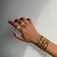 Thin dainty ring, thin gold ring, dainty gold band ring, stackable ring, minimalist ring, thin gold ring band women pave stone ring stacking