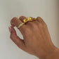 Gold Twisted Dome Ring, gold braided ring for women, 18k chunky gold ring, gold braid twist ring, chunky statement ring gold rings for women