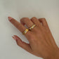 Gold Statement Ring, ribbed gold ring, thick dome ring, gold filled ring, stackable minimalist ring, mom gifts for her ring anniversary gift