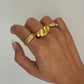 Gold Statement Ring, ribbed gold ring, thick dome ring, gold filled ring, stackable minimalist ring, mom gifts for her ring anniversary gift