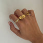 Gold Twisted Dome Ring, gold braided ring for women, 18k chunky gold ring, gold braid twist ring, chunky statement ring gold rings for women