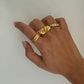Gold Twisted Dome Ring, gold braided ring for women, 18k chunky gold ring, gold braid twist ring, chunky statement ring gold rings for women