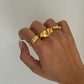Gold Statement Ring, ribbed gold ring, thick dome ring, gold filled ring, stackable minimalist ring, mom gifts for her ring anniversary gift