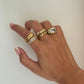 Gold Statement Ring, ribbed gold ring, thick dome ring, gold filled ring, stackable minimalist ring, mom gifts for her ring anniversary gift