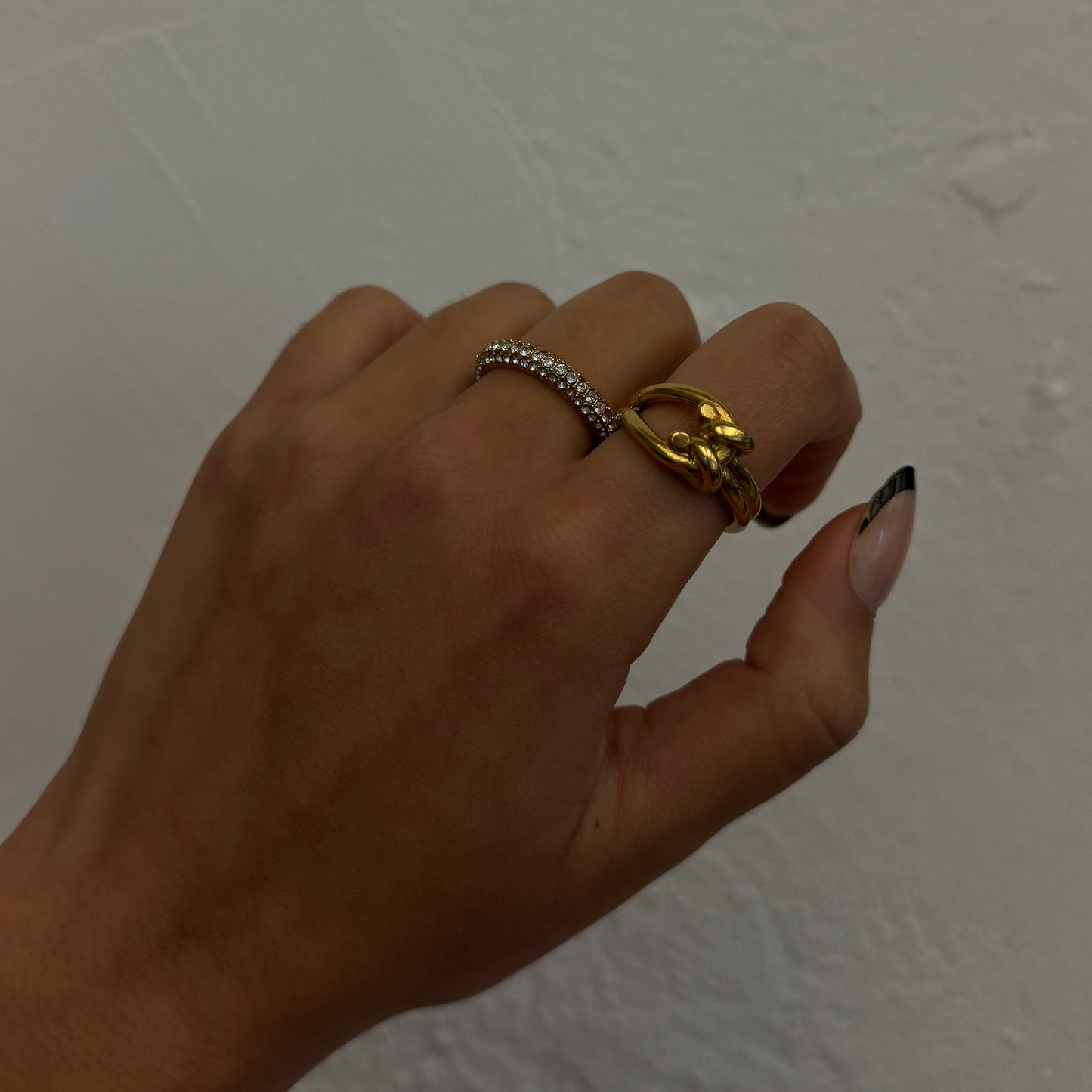 Gold chain ring for women, gold filled chain ring, knot statement ring, minimalist statement ring, chunky gold ring, thick gold ring for her