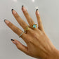 Gold ring blue topaz, gold minimal ring, turquiose chunky statement ring, gold filled ring, thick gold ring, sapphire birthstone ring, blue