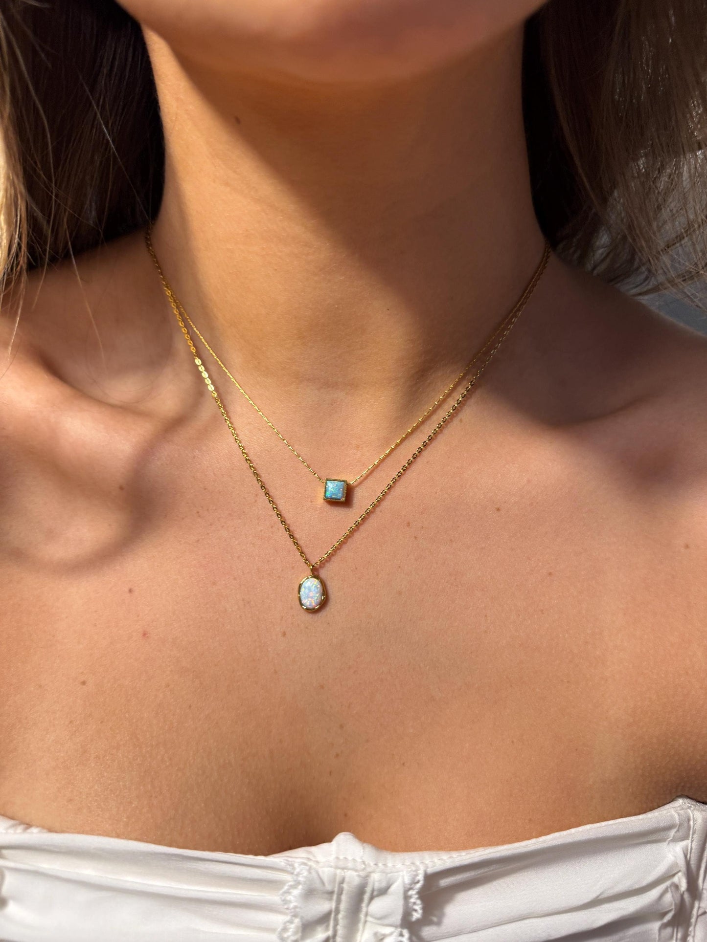 Gold Opal necklace, gift for her, birthstone jewelry, moonstone necklace, gemstone necklace for women, gifts for her, anniversary gift