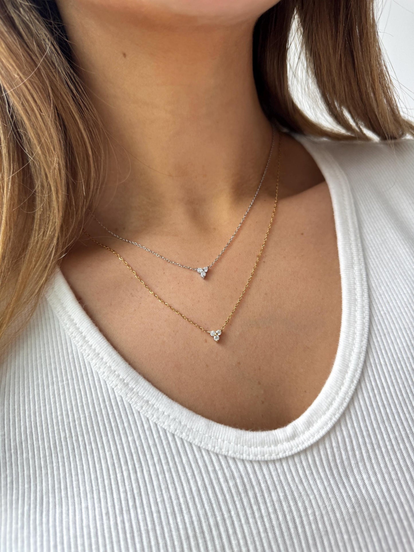 Dainty gold necklace, gift for her, stackable gold dainty necklace, tiny gold necklace, layering pendant, minimalist jewelry thin gold small