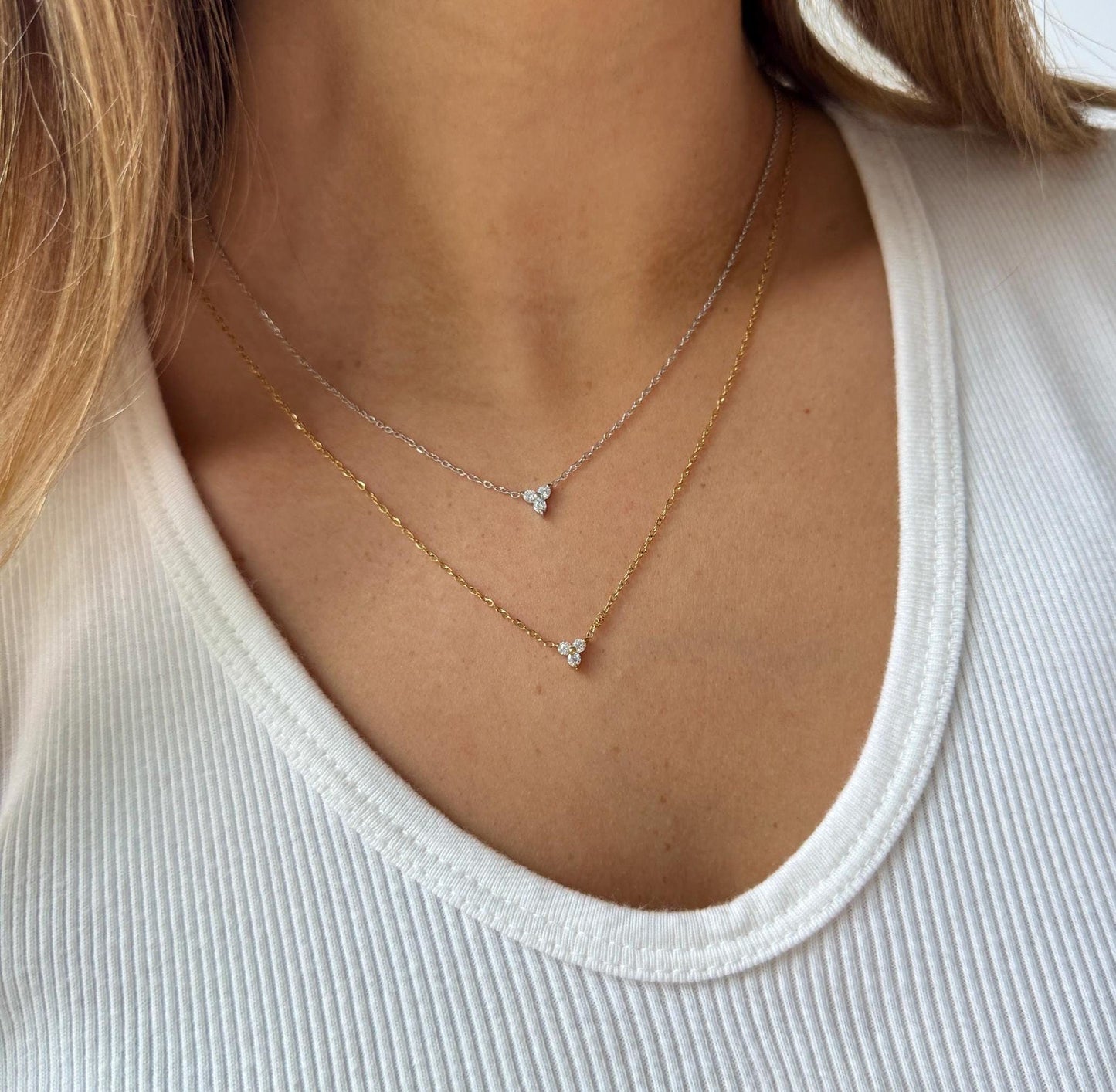 Dainty gold necklace, gift for her, stackable gold dainty necklace, tiny gold necklace, layering pendant, minimalist jewelry thin gold small