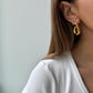 Unique Gold Earrings for women, vintage gold open hoops, irregular gold hoops, minimal earrings, gift for her, chunky statement gold earring