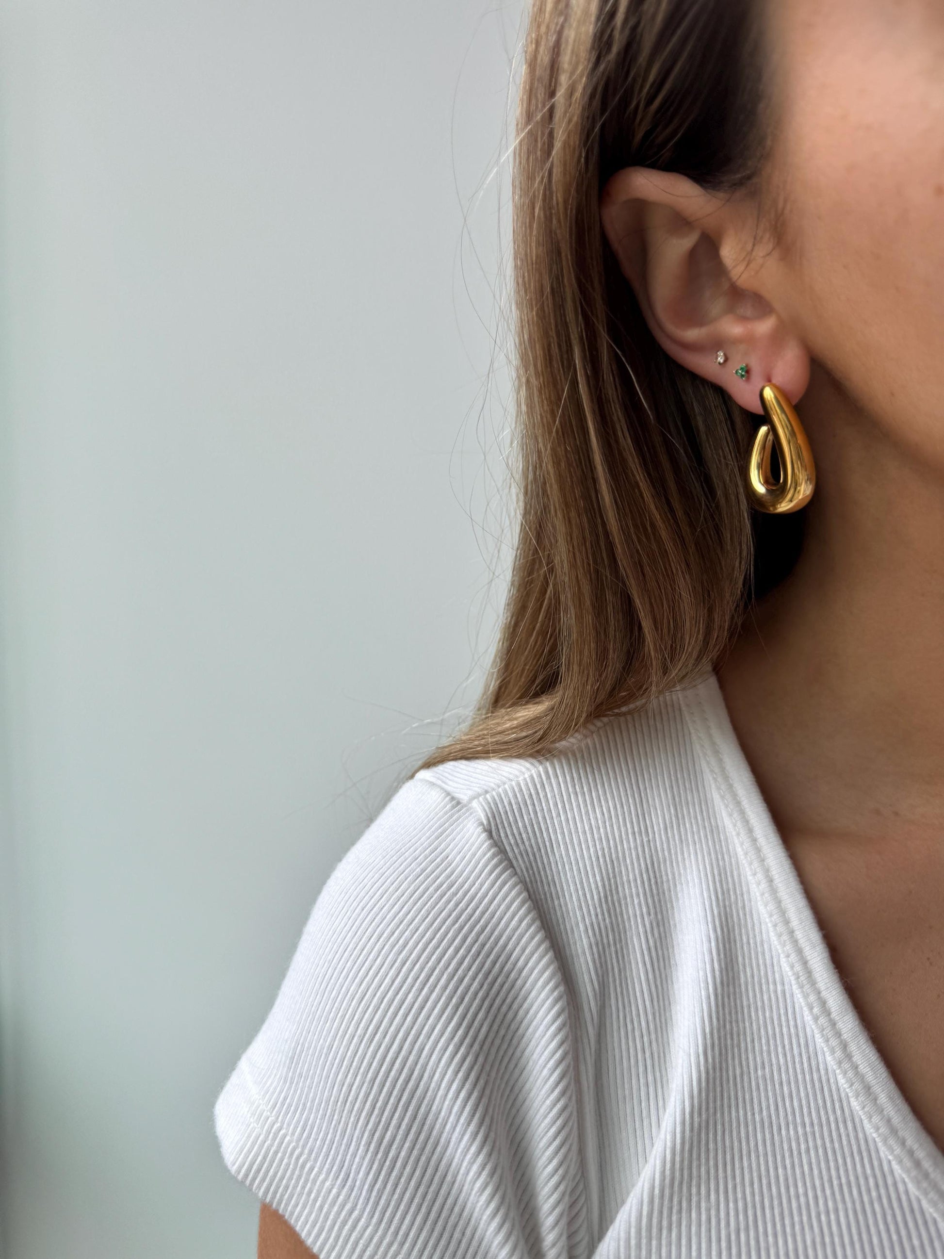 Unique Gold Earrings for women, vintage gold open hoops, irregular gold hoops, minimal earrings, gift for her, chunky statement gold earring