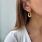 Unique Gold Earrings for women, vintage gold open hoops, irregular gold hoops, minimal earrings, gift for her, chunky statement gold earring