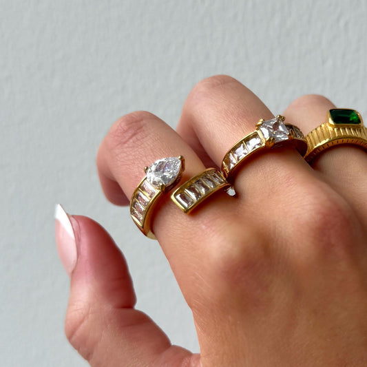 Chunky gold ring, colorful statement ring, adjustable irregular gemstone ring, maximalist unique gemstone ring, gold filled vintage ring 18k