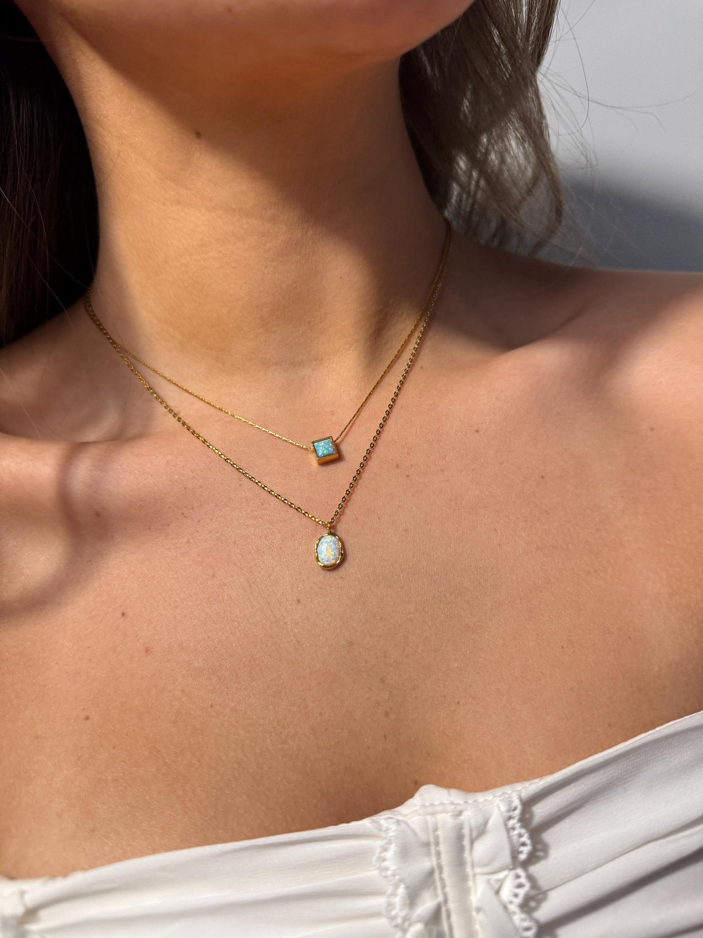 Gold Opal necklace, gift for her, birthstone jewelry, moonstone necklace, gemstone necklace for women, gifts for her, anniversary gift