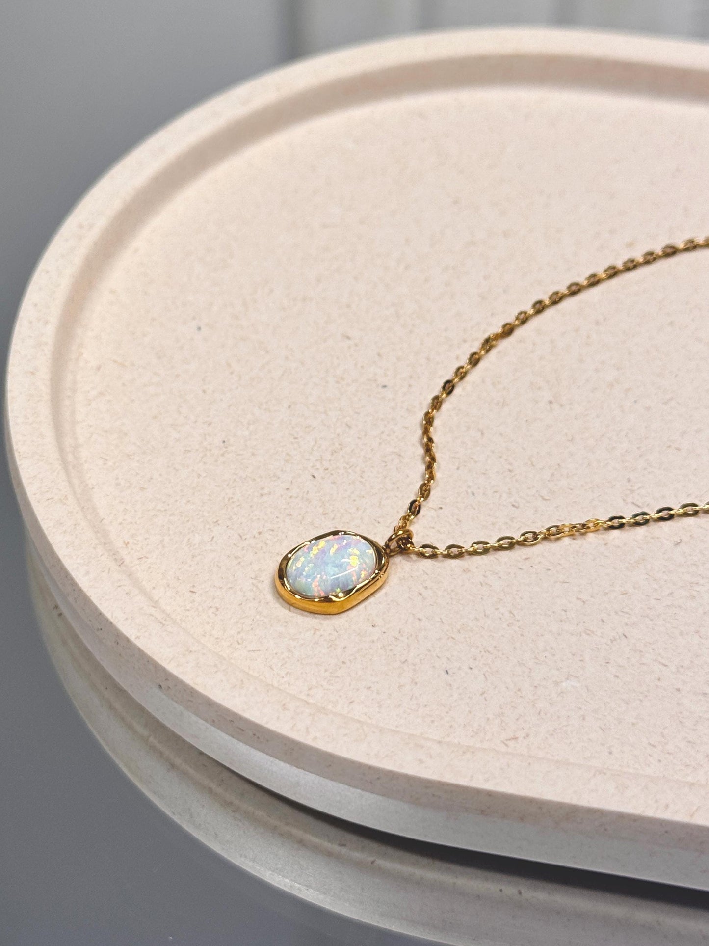 Gold Opal necklace, gift for her, birthstone jewelry, moonstone necklace, gemstone necklace for women, gifts for her, anniversary gift