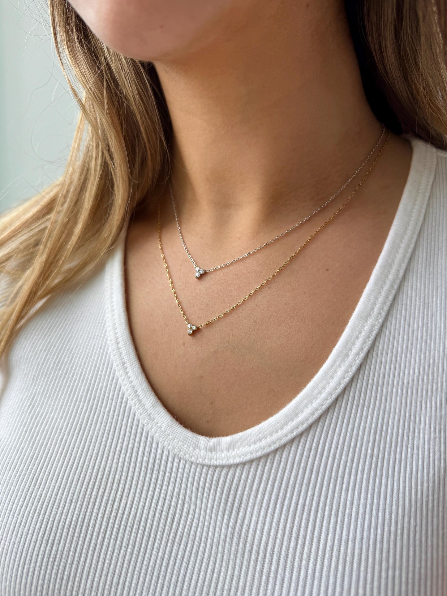 Dainty gold necklace, gift for her, stackable gold dainty necklace, tiny gold necklace, layering pendant, minimalist jewelry thin gold small