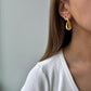 Unique Gold Earrings for women, vintage gold open hoops, irregular gold hoops, minimal earrings, gift for her, chunky statement gold earring