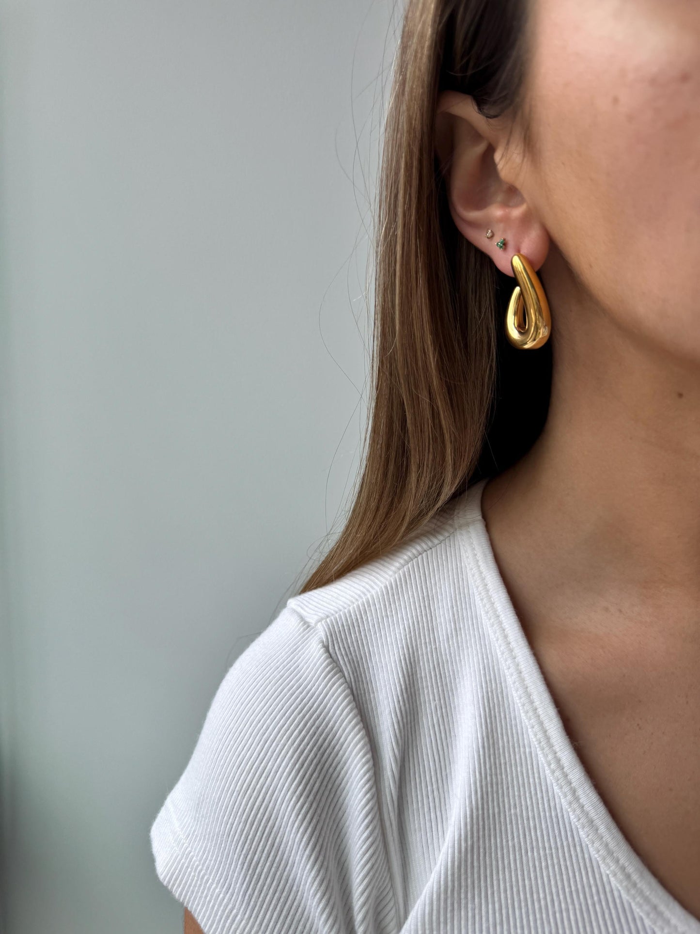 Unique Gold Earrings for women, vintage gold open hoops, irregular gold hoops, minimal earrings, gift for her, chunky statement gold earring