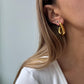 Unique Gold Earrings for women, vintage gold open hoops, irregular gold hoops, minimal earrings, gift for her, chunky statement gold earring