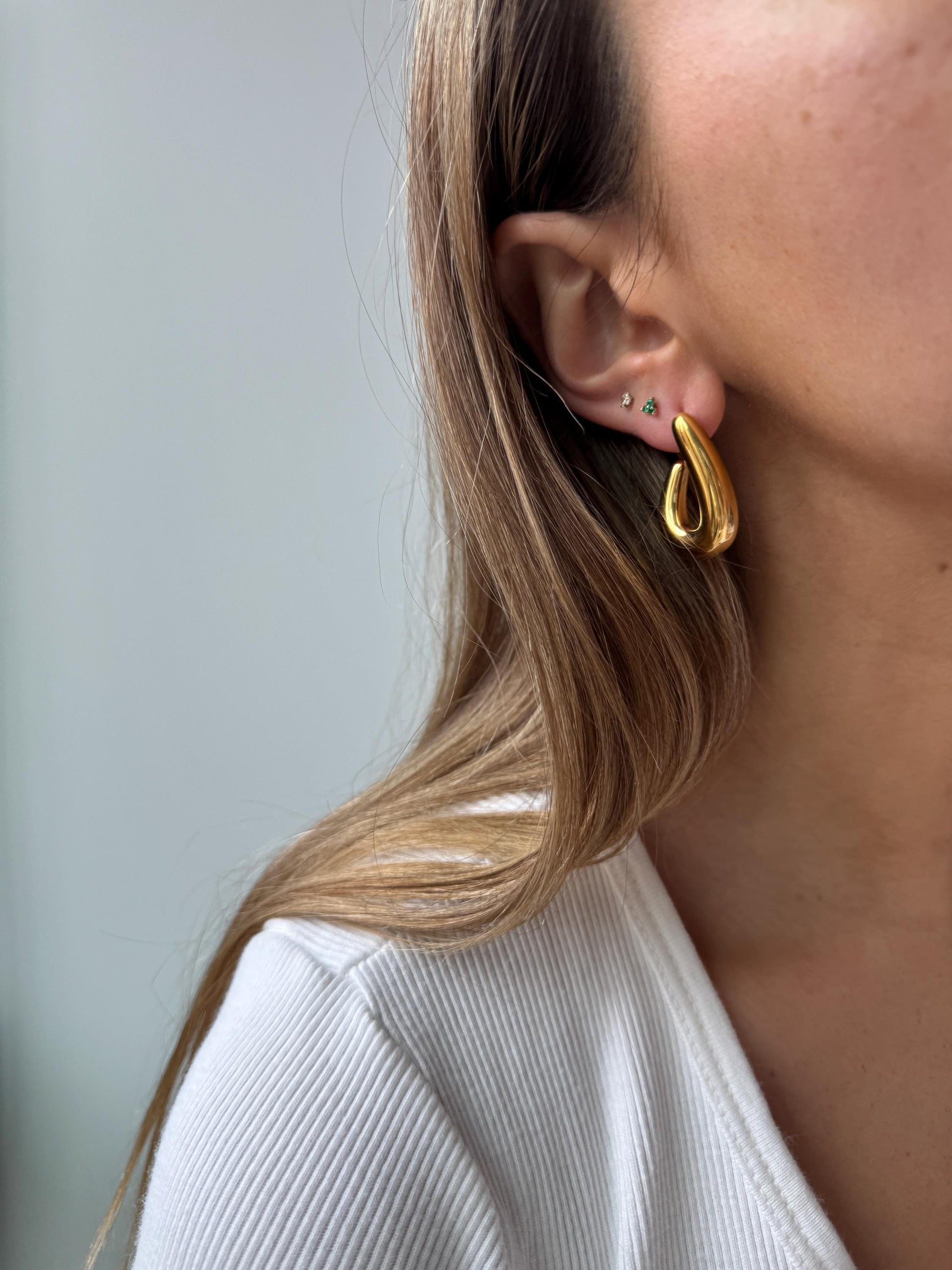 Unique Gold Earrings for women, vintage gold open hoops, irregular gold hoops, minimal earrings, gift for her, chunky statement gold earring