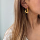 Unique Gold Earrings for women, vintage gold open hoops, irregular gold hoops, minimal earrings, gift for her, chunky statement gold earring