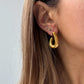 Unique Gold Earrings for women, vintage gold open hoops, irregular gold hoops, minimal earrings, gift for her, chunky statement gold earring