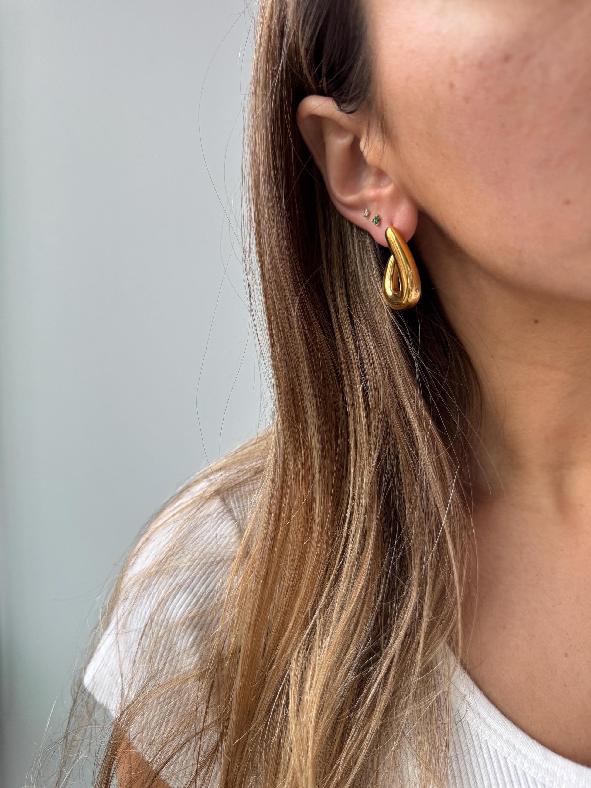 Unique Gold Earrings for women, vintage gold open hoops, irregular gold hoops, minimal earrings, gift for her, chunky statement gold earring