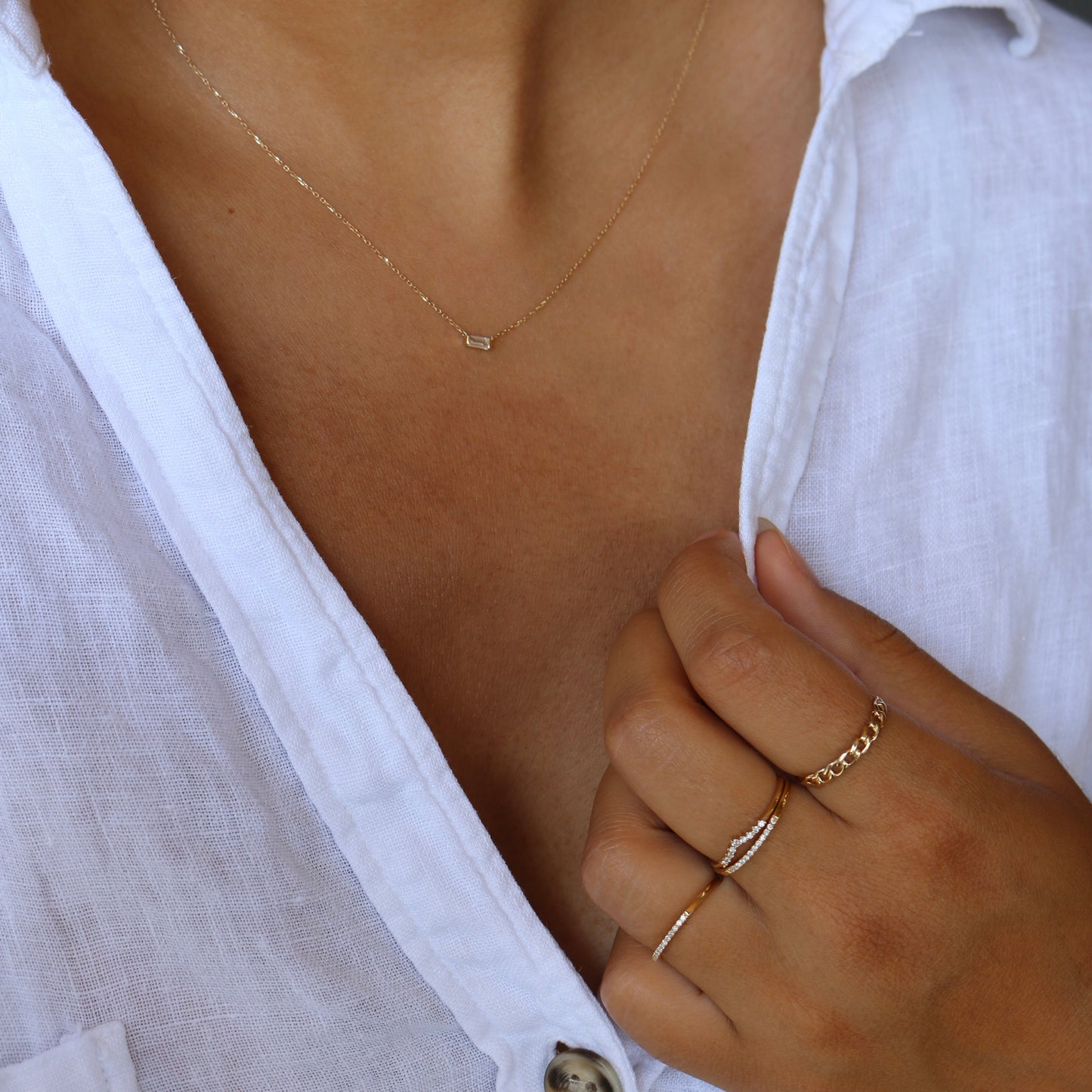 Topaz necklace, dainty topaz necklace, white topaz necklace, dainty white topaz gold necklace