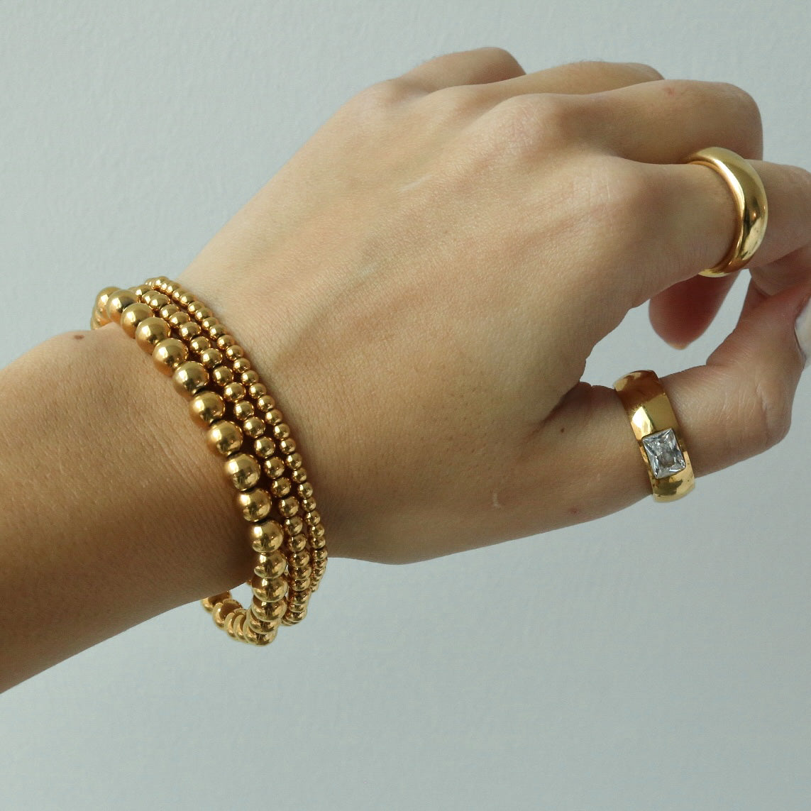 Luxury Gold Plated Copper Beads Bracelet Beaded Stacking Bangle for Women  Girl | eBay