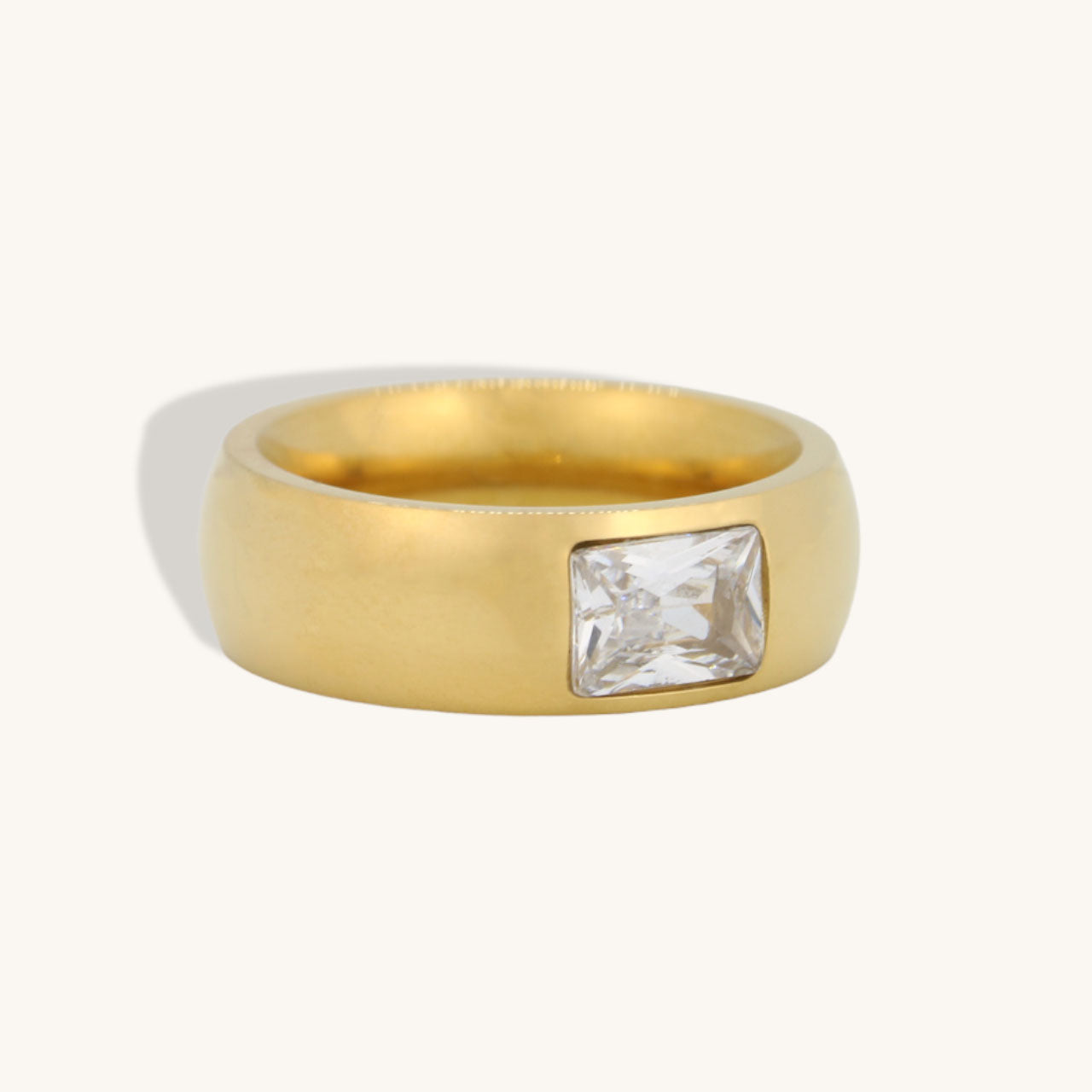 gold crystal band ring