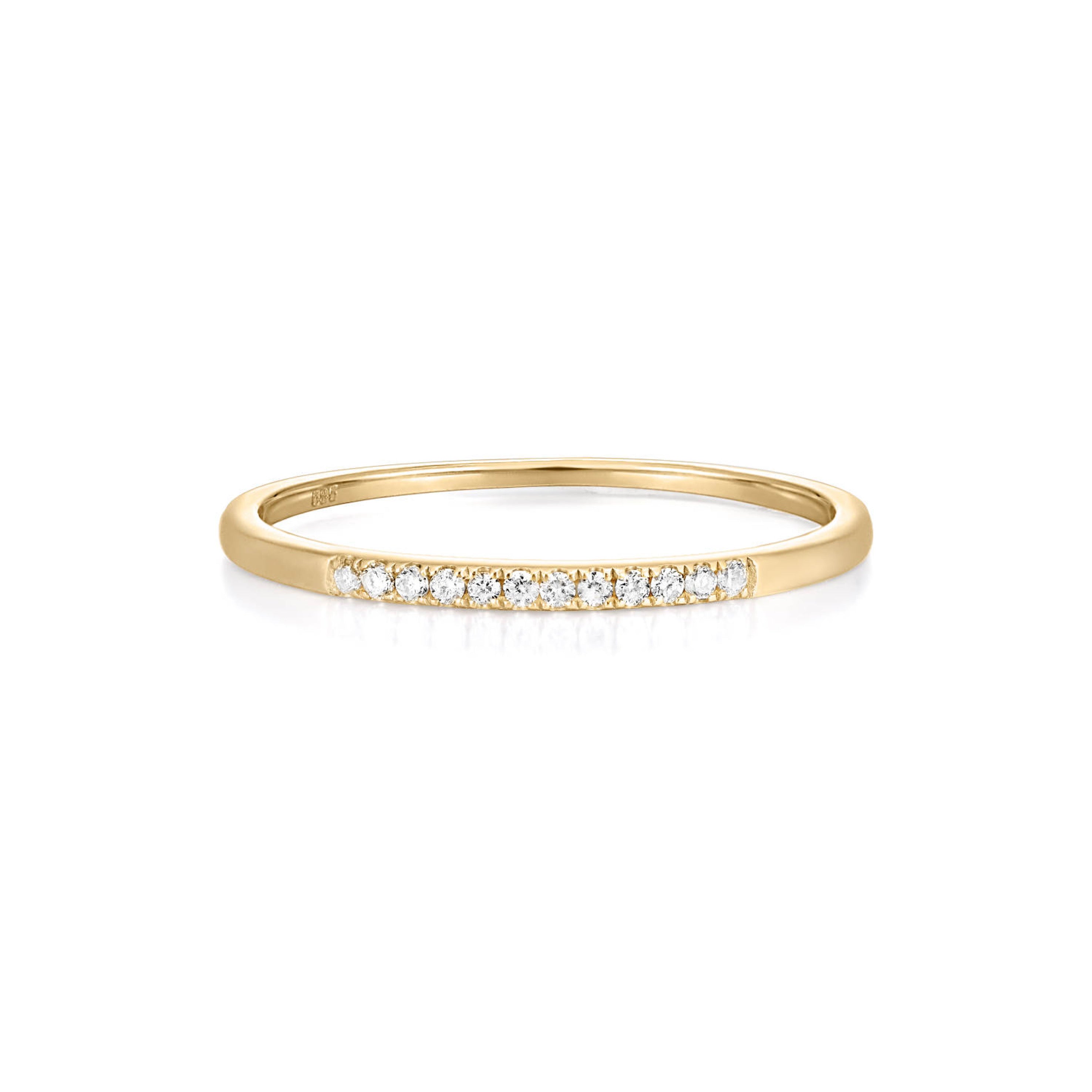 Thin Diamond Ring - diamond stacking ring, thin diamond band