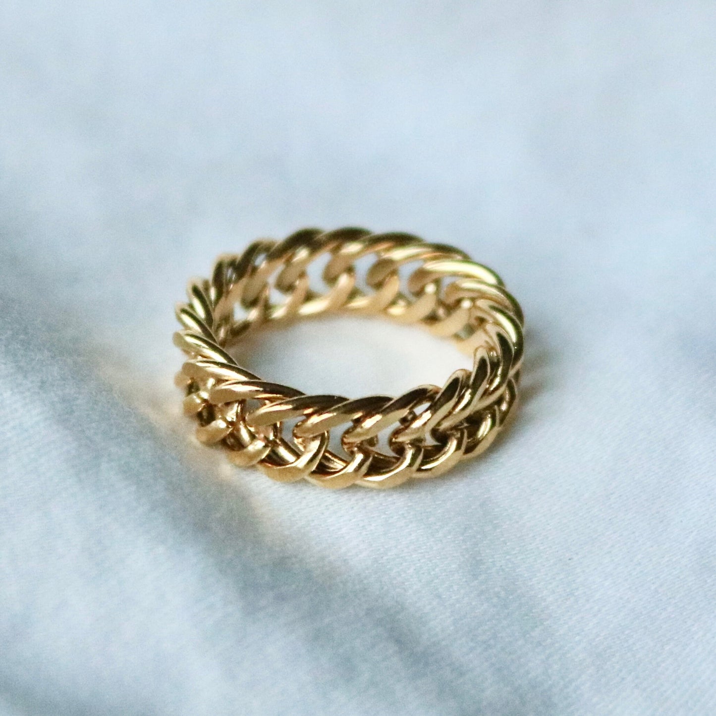 Braided gold ring - gold twisted ring, braided ring, stackable ring, unique ring, statement ring, gold loop ring, braided gold band, woven