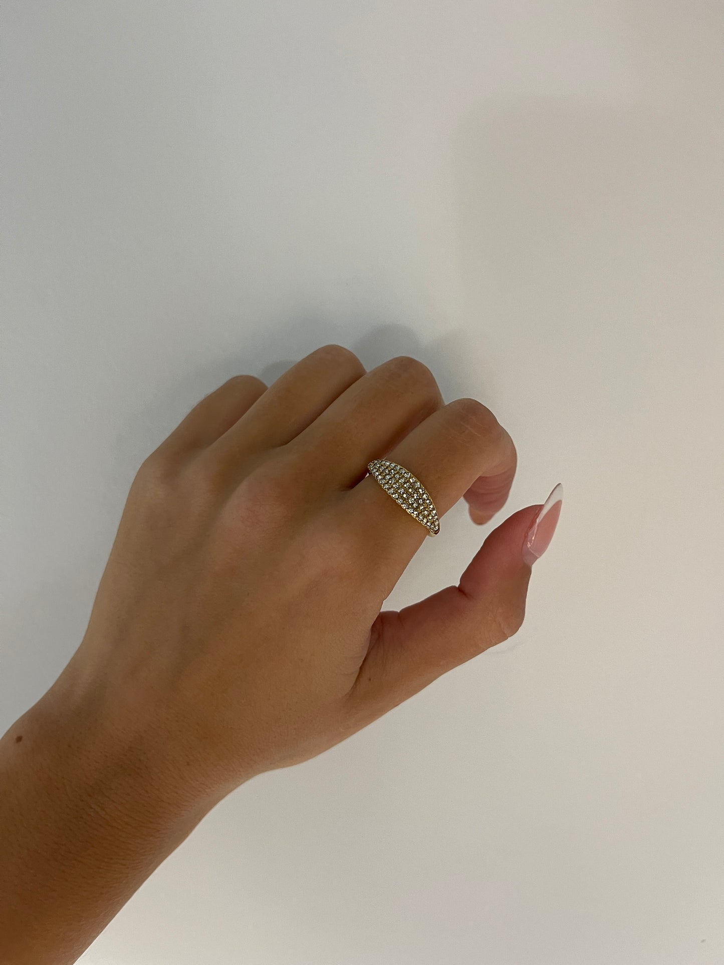 Gemstone Signet Ring, gold statement ring irregular chunky gemstone ring, gold filled ring, signet pave gemstone ring, thick gold band ring