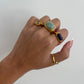 Gemstone ring, thin chunky gold ring, gold filled ring, natural gemstone ring, thick gold ring agate band, quartz, minimalist irregular ring