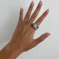 Chunky Gemstone Ring, statement ring irregular chunky, hammered textured gold ring, large gold ring, eccentric ring, unique ring, thick ring
